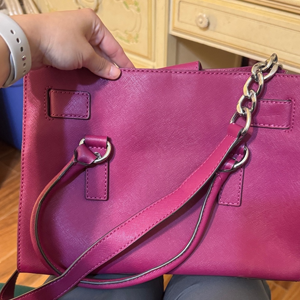 Michael Kors Hot Pink Saffiano Leather Satchel - Picture 2 of 4